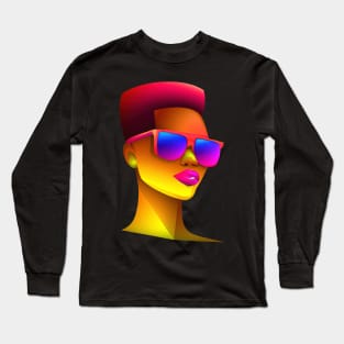 Beautiful Woman Power Black History Retro Colorful Long Sleeve T-Shirt